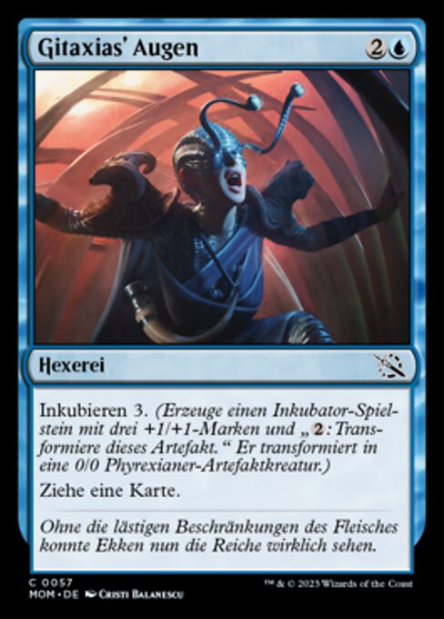 ギタクシアスの眼 (Eyes of Gitaxias) - March of the Machine (#57) - Illustrated by Cristi Balanescu - Magic: The Gathering Card