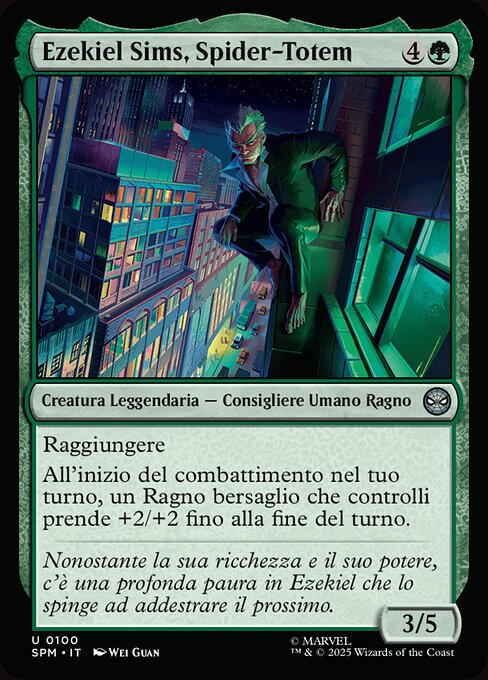 Orris, Last of the Web Lords (Ezekiel Sims, Spider-Totem) - Through the Omenpaths (#110) - Illustrated by Yohann Schepacz - Magic: The Gathering Card