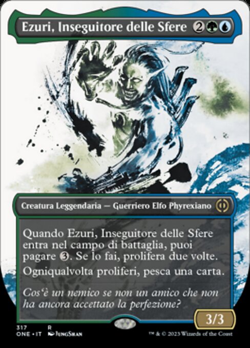 球層の追跡者、エズーリ (Ezuri, Stalker of Spheres) - Phyrexia: All Will Be One (#317) - Illustrated by JungShan - Magic: The Gathering Card