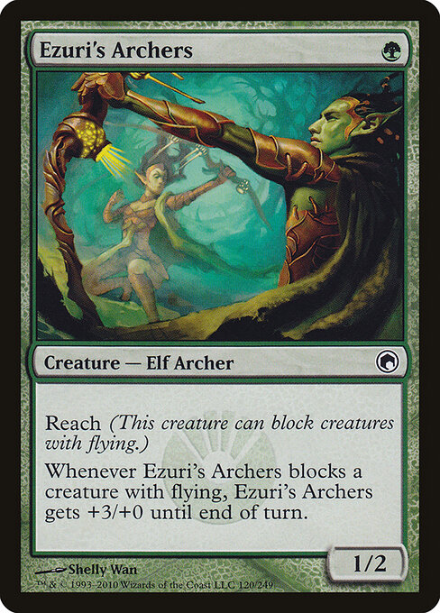 Ezuri's Archers - Scars of Mirrodin (#120) - Illustrated by Shelly Wan - Magic: The Gathering Card