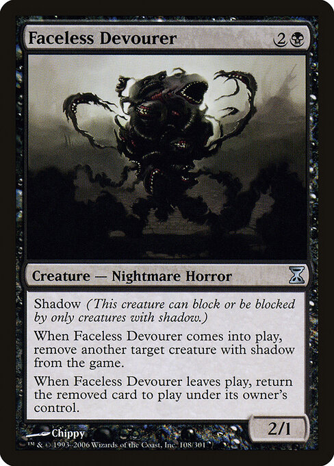 顔なしの貪り食い (Faceless Devourer) - Time Spiral (#108) - Illustrated by Chippy - Magic: The Gathering Card
