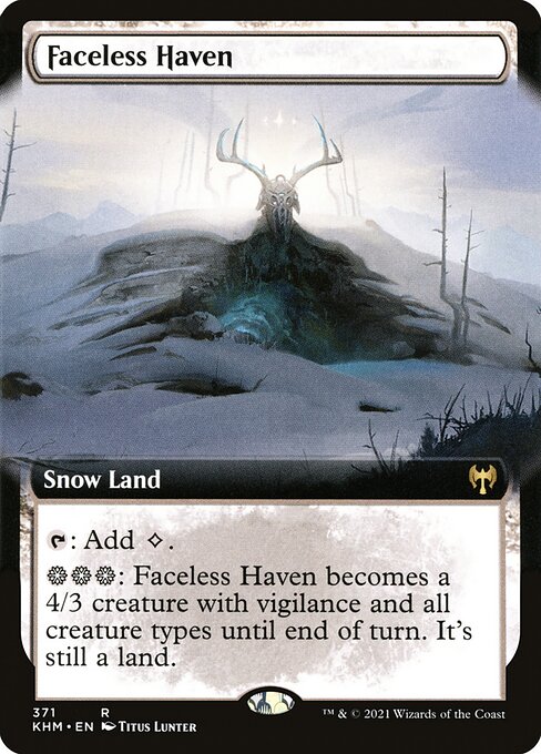 Refugio anónimo (Faceless Haven) - Kaldheim (#371) - Illustrated by Titus Lunter - Magic: The Gathering Card