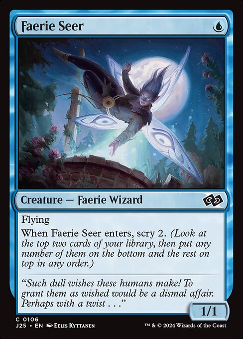 Prophezeiende Fee (Faerie Seer) - Foundations Jumpstart (#106) - Illustrated by Eelis Kyttanen - Magic: The Gathering Card