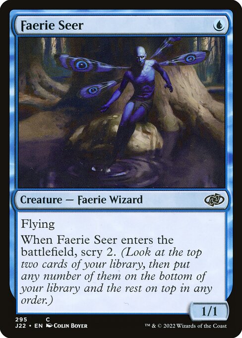 Prophezeiende Fee (Faerie Seer) - Jumpstart 2022 (#295) - Illustrated by Colin Boyer - Magic: The Gathering Card