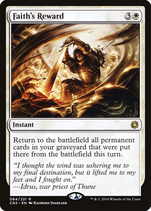 Faith's Reward - Conspiracy: Take the Crown (#84) - Illustrated by Raymond Swanland - Magic: The Gathering Card