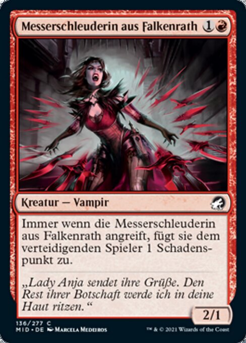 Perforatrice Falkenrath (Falkenrath Perforator) - Innistrad: Midnight Hunt (#136) - Illustrated by Marcela Medeiros - Magic: The Gathering Card