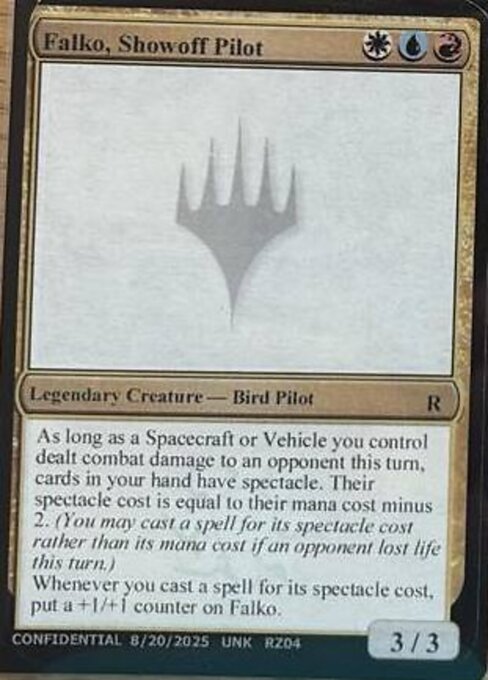 Falko, Showoff Pilot - Unknown Event (#RZ04s) - Magic: The Gathering Card