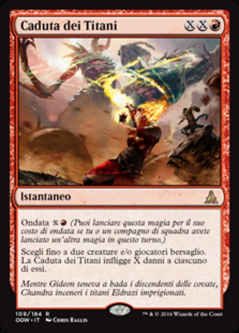 Caduta dei Titani (Fall of the Titans) - Oath of the Gatewatch (#109) - Illustrated by Chris Rallis - Magic: The Gathering Card