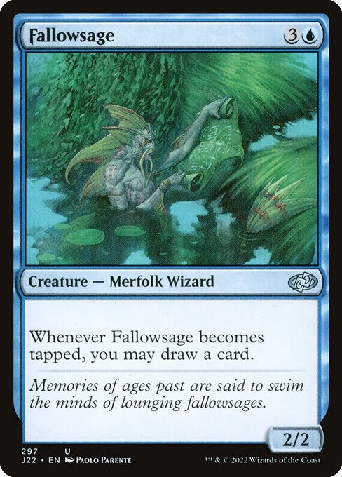Saggio Torpido (Fallowsage) - Jumpstart 2022 (#297) - Illustrated by Paolo Parente - Magic: The Gathering Card