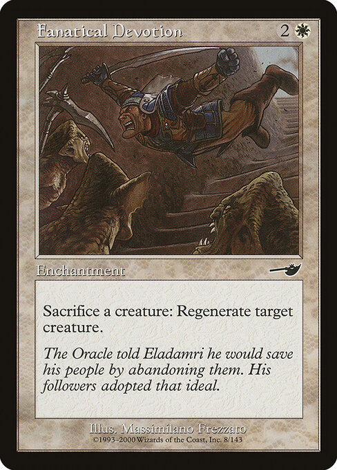 Fanatical Devotion - Nemesis (#8) - Illustrated by Massimiliano Frezzato - Magic: The Gathering Card