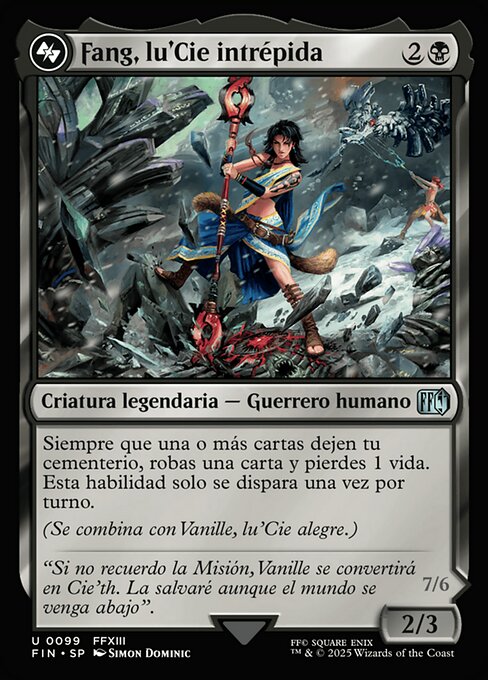 Fang, Fearless l'Cie - Final Fantasy (#99) - Illustrated by Simon Dominic - Magic: The Gathering Card
