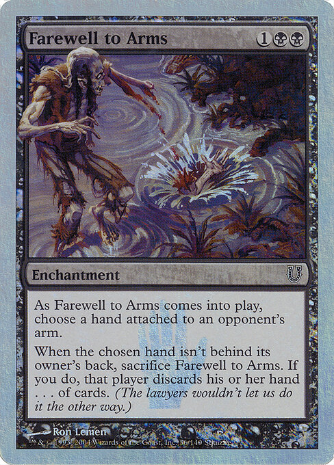Farewell to Arms - Unhinged (#56★) - Illustrated by Ron Lemen - Magic: The Gathering Card