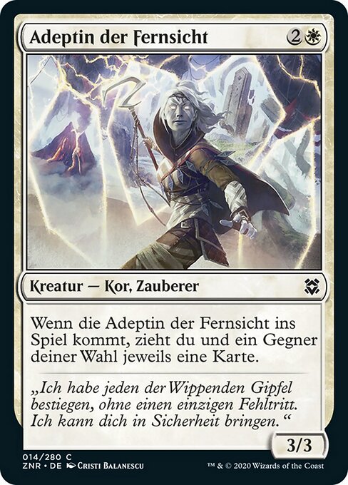 Adepta de visión distante (Farsight Adept) - Zendikar Rising (#14) - Illustrated by Cristi Balanescu - Magic: The Gathering Card