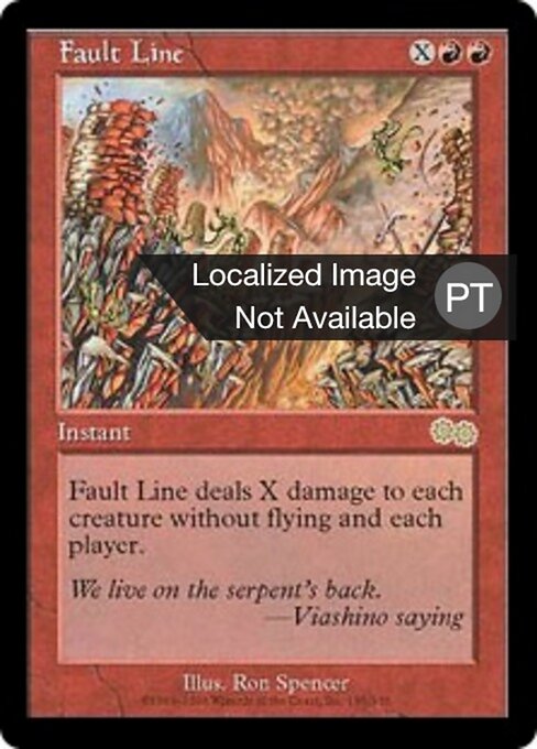 Fault Line - Urza's Saga (#185) - Illustrated by Ron Spencer - Magic: The Gathering Card