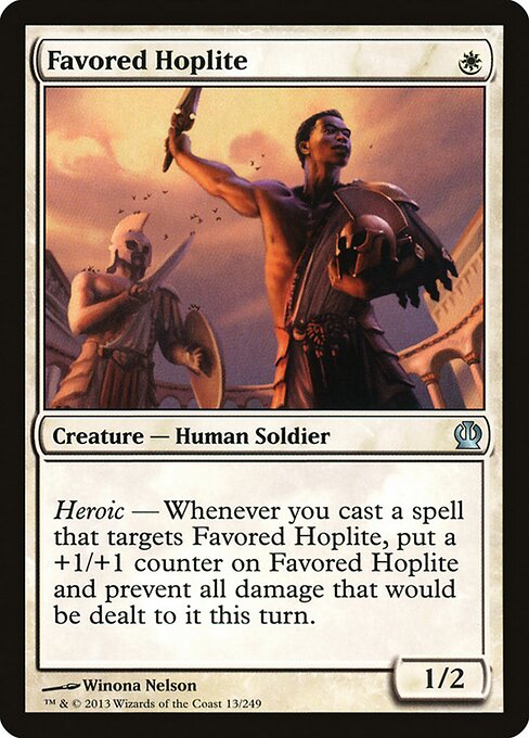 Hoplite favori (Favored Hoplite) - Theros (#13) - Illustrated by Winona Nelson - Magic: The Gathering Card