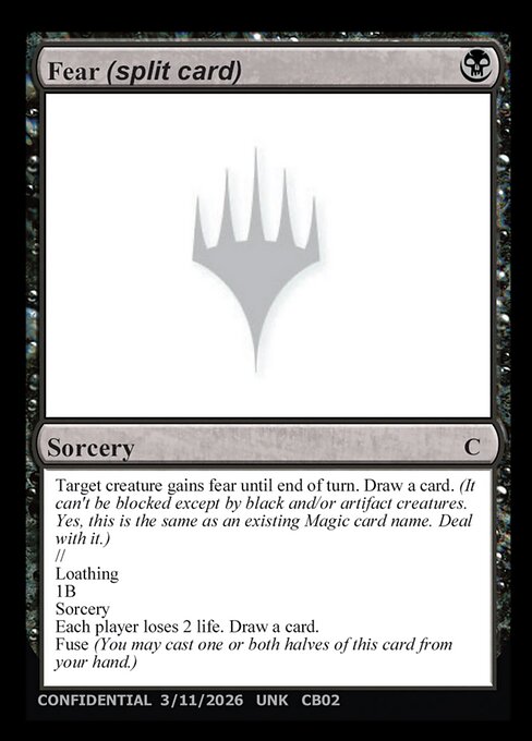 Fear (Not the Alpha One) // Loathing - Unknown Event (#CB02c) - Magic: The Gathering Card
