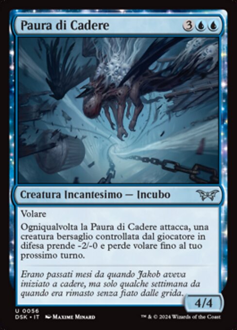 Paura di Cadere (Fear of Falling) - Duskmourn: House of Horror (#56) - Illustrated by Maxime Minard - Magic: The Gathering Card