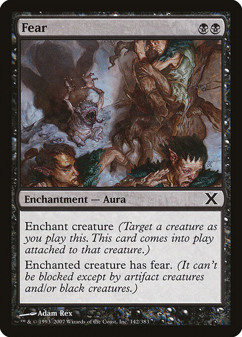 Fear - Tenth Edition (#142) - Illustrated by Adam Rex - Magic: The Gathering Card