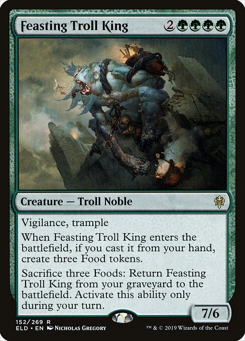 Re dei Troll Gozzovigliante (Feasting Troll King) - Throne of Eldraine (#152) - Illustrated by Nicholas Gregory - Magic: The Gathering Card