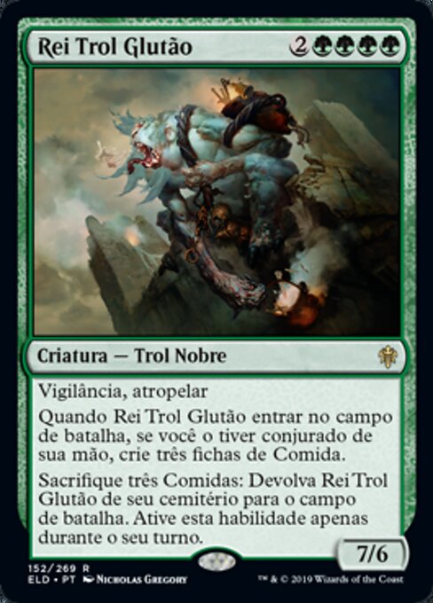 Rei Trol Glutão (Feasting Troll King) - Throne of Eldraine (#152) - Illustrated by Nicholas Gregory - Magic: The Gathering Card