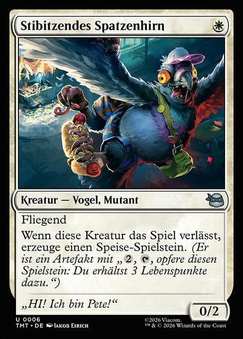 Stibitzendes Spatzenhirn (Featherbrained Filcher) - Teenage Mutant Ninja Turtles (#6) - Illustrated by Jakob Eirich - Magic: The Gathering Card