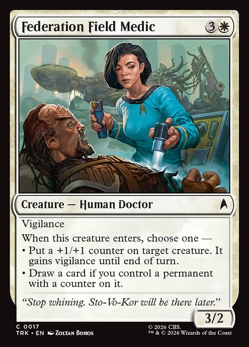 Federation Field Medic - Star Trek (#17) - Illustrated by Zoltan Boros - Magic: The Gathering Card