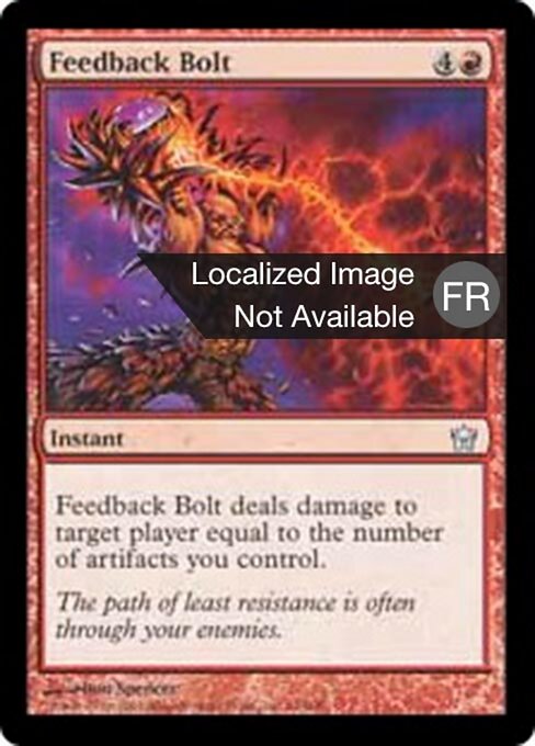 Rayo de retroalimentación (Feedback Bolt) - Fifth Dawn (#64) - Illustrated by Ron Spencer - Magic: The Gathering Card