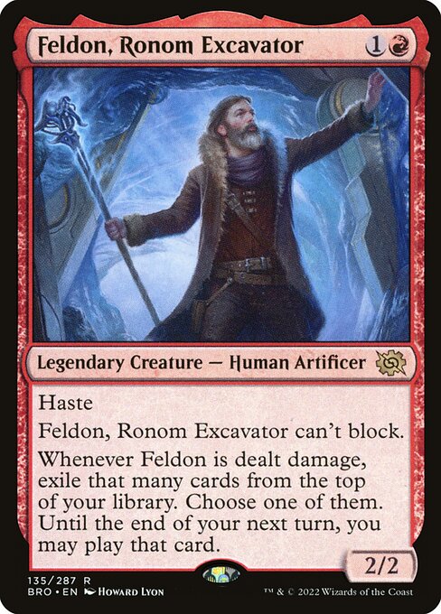 Feldon, Ronom Excavator - The Brothers' War (#135) - Illustrated by Howard Lyon - Magic: The Gathering Card
