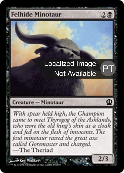 Скверношкурый Минотавр (Felhide Minotaur) - Theros (#87) - Illustrated by Kev Walker - Magic: The Gathering Card