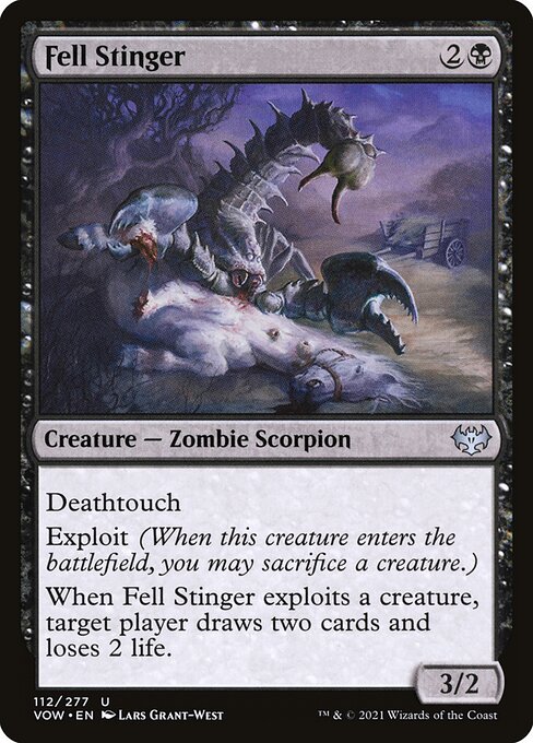 Todesstachel-Skorpion (Fell Stinger) - Innistrad: Crimson Vow (#112) - Illustrated by Lars Grant-West - Magic: The Gathering Card