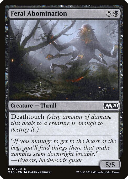 Feral Abomination - Core Set 2020 (#101) - Illustrated by Darek Zabrocki - Magic: The Gathering Card