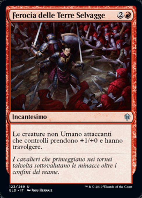 Ferocidad de las tierras salvajes (Ferocity of the Wilds) - Throne of Eldraine (#123) - Illustrated by Josu Hernaiz - Magic: The Gathering Card