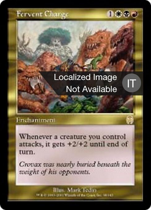Leidenschaftlicher Ansturm (Fervent Charge) - Apocalypse (#98) - Illustrated by Mark Tedin - Magic: The Gathering Card