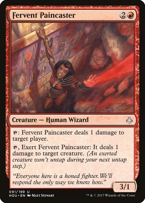 Fervent Paincaster - Hour of Devastation (#91) - Illustrated by Matt Stewart - Magic: The Gathering Card
