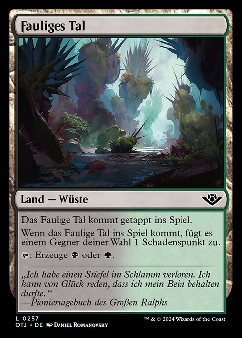 溃腐冲沟 (Festering Gulch) - Outlaws of Thunder Junction (#257) - Illustrated by Daniel Romanovsky - Magic: The Gathering Card