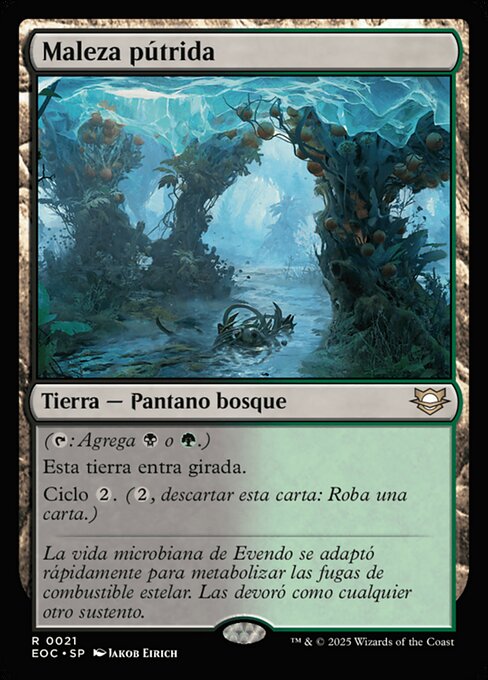 ただれた茂（しげ）み (Festering Thicket) - Edge of Eternities Commander (#41) - Illustrated by Jakob Eirich - Magic: The Gathering Card