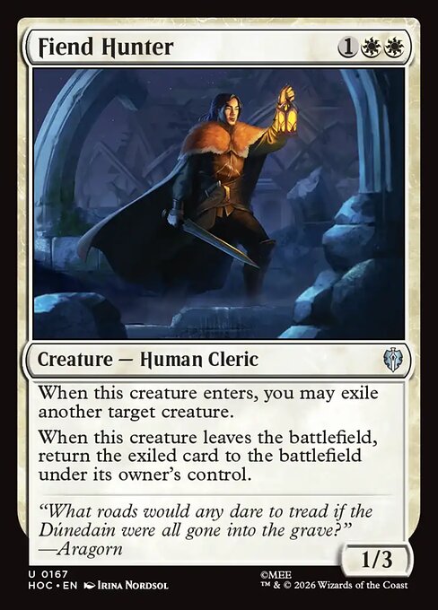 Chasseur de fielleux (Fiend Hunter) - The Hobbit Eternal (#167) - Illustrated by Irina Nordsol - Magic: The Gathering Card