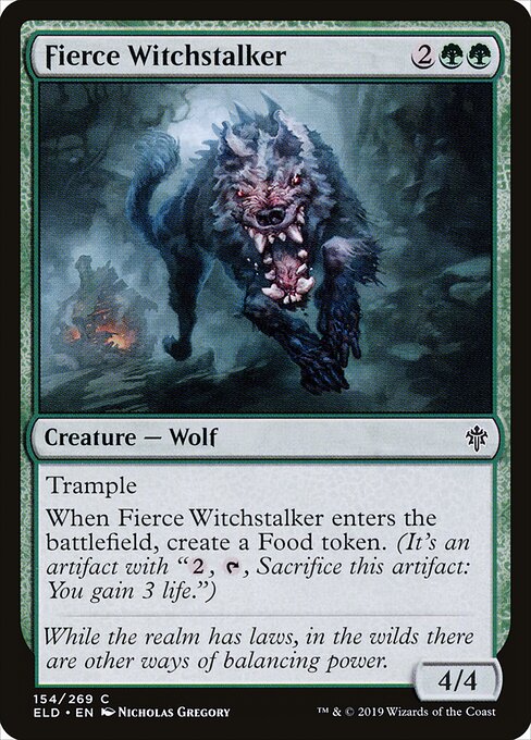 Fierce Witchstalker - Throne of Eldraine (#154) - Illustrated by Nicholas Gregory - Magic: The Gathering Card