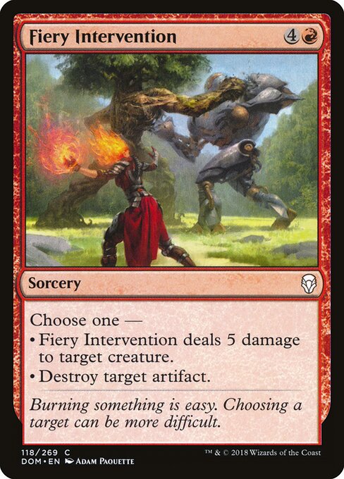 Fiery Intervention - Dominaria Magic card