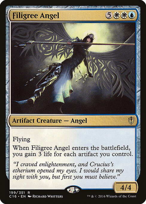 Filigree Angel - Commander 2016 (#199) - Illustrated by Richard Whitters - Magic: The Gathering Card