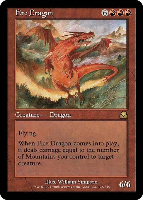 Fire Dragon - Masters Edition II Magic card