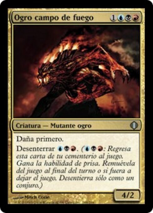 Ogre Campo di Fuoco (Fire-Field Ogre) - Shards of Alara (#168) - Illustrated by Mitch Cotie - Magic: The Gathering Card