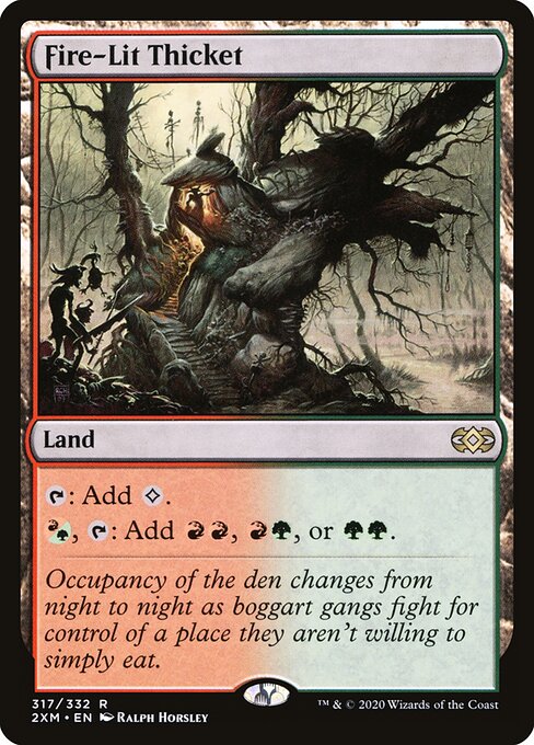 Fire-Lit Thicket - Double Masters (#317) - Illustrated by Ralph Horsley - Magic: The Gathering Card
