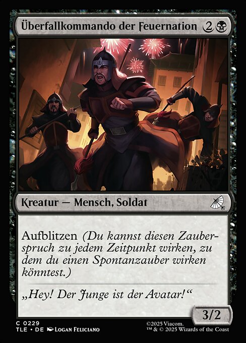 Embusqueurs de la Nation du Feu (Fire Nation Ambushers) - Avatar: The Last Airbender Eternal (#229) - Illustrated by Logan Feliciano - Magic: The Gathering Card