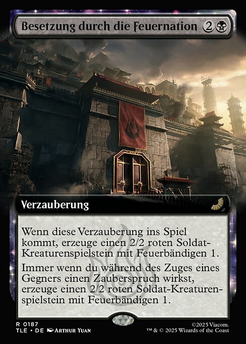 Besetzung durch die Feuernation (Fire Nation Occupation) - Avatar: The Last Airbender Eternal (#187) - Illustrated by Arthur Yuan - Magic: The Gathering Card
