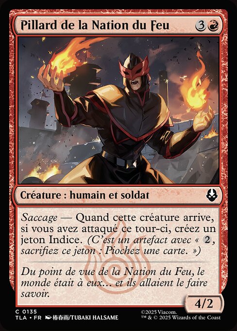 Pillard de la Nation du Feu (Fire Nation Raider) - Avatar: The Last Airbender (#135) - Illustrated by Tubaki Halsame - Magic: The Gathering Card