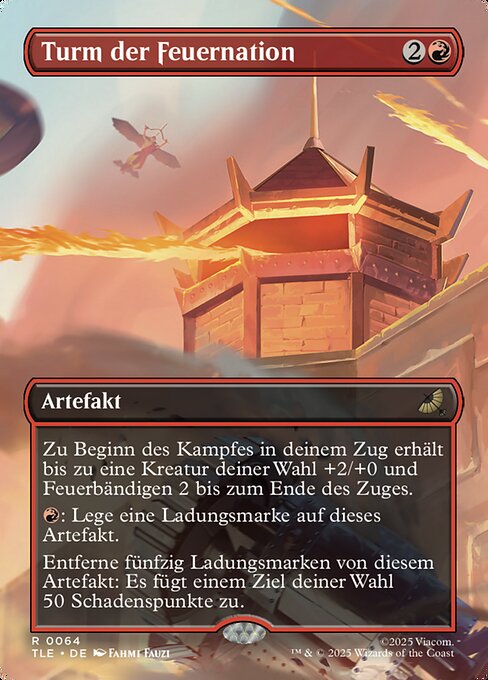 Turm der Feuernation (Fire Nation Turret) - Avatar: The Last Airbender Eternal (#64) - Illustrated by Fahmi Fauzi - Magic: The Gathering Card