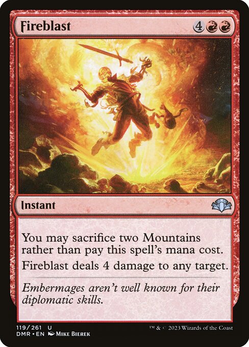 Fireblast - Dominaria Remastered (#119) - Illustrated by Mike Bierek - Magic: The Gathering Card