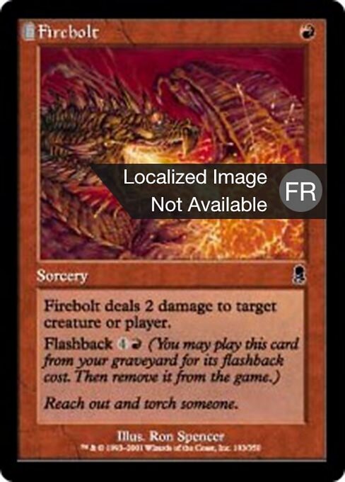 炎の稲妻 (Firebolt) - Modern Horizons (#122) - Illustrated by Chris Rallis - Magic: The Gathering Card