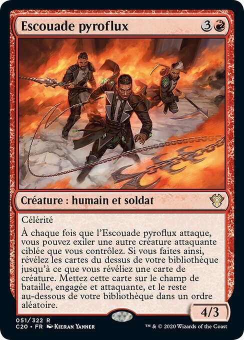 Brigada de flujofuegos (Fireflux Squad) - Commander 2020 (#51) - Illustrated by Kieran Yanner - Magic: The Gathering Card